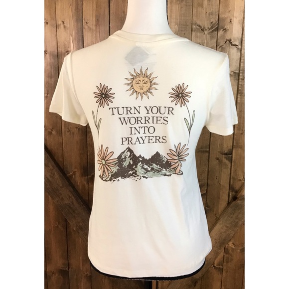 Social Scene Ivory Short Sleeve Tee Size XS - Picture 2 of 7